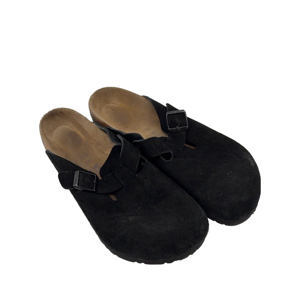 Birkenstock Boston Clogs Unisex Adults Black Suede EU 39 US 8 Slip-on Buckle